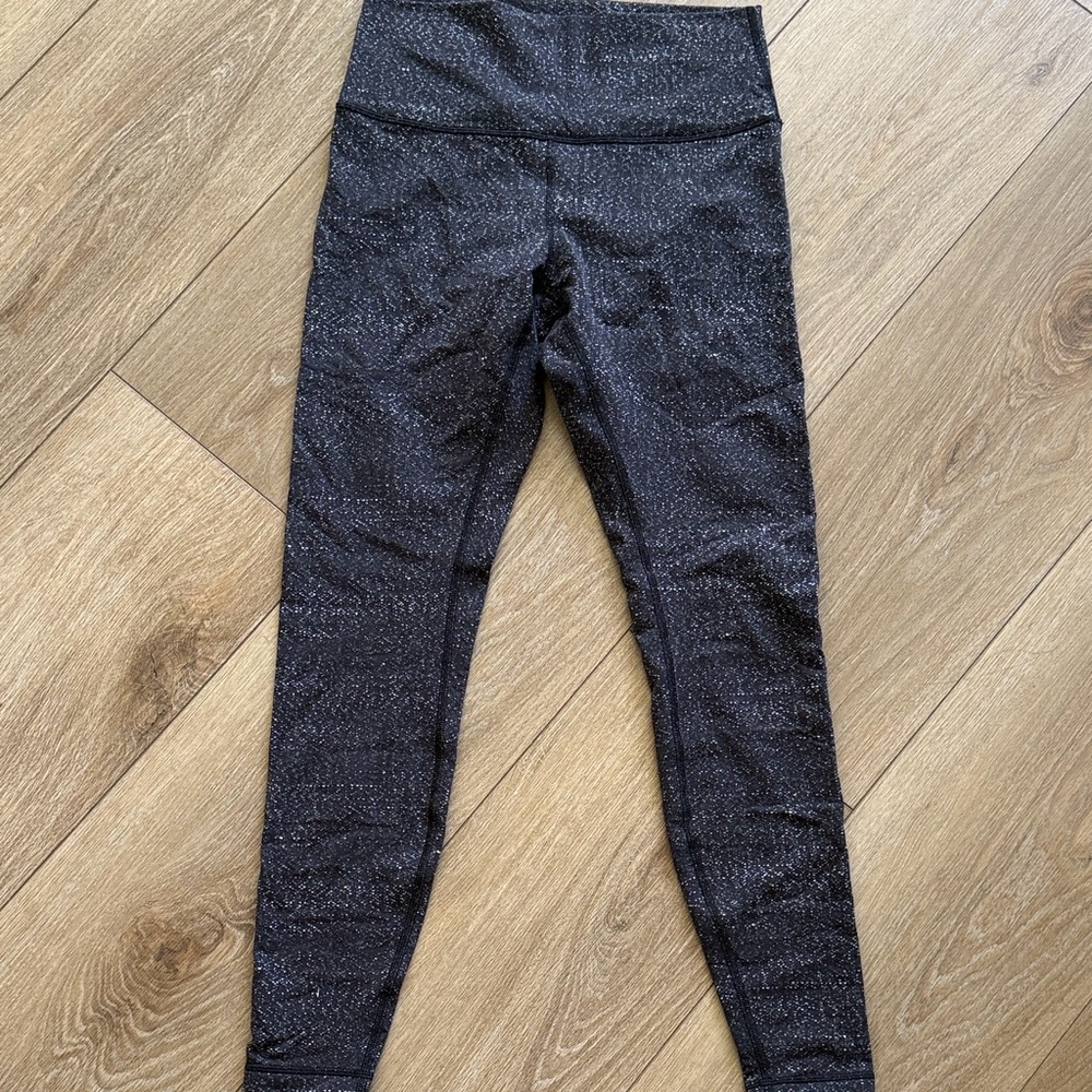 Lulumenon the Lab Black with White specs Leggings